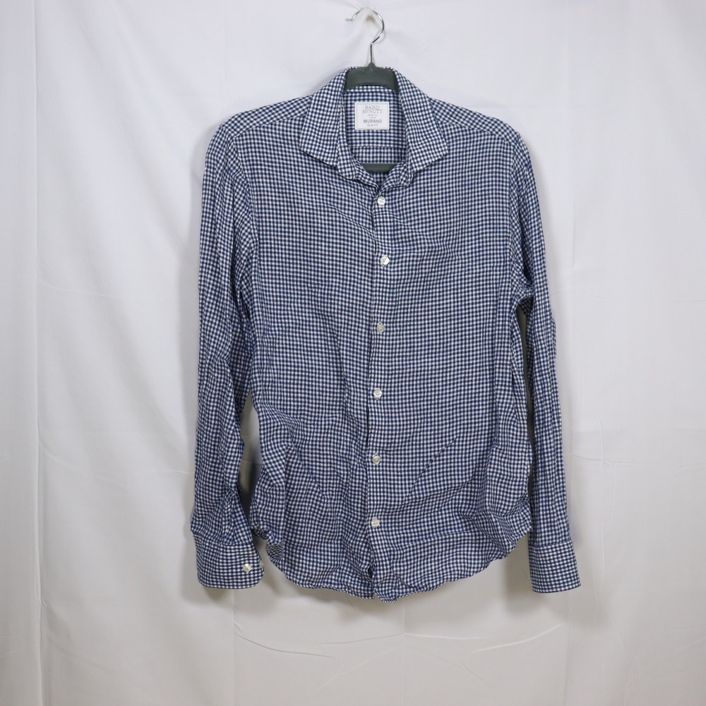 Murano Baird McNutt Button Down Shirt M Blue Mens Preppy Gingham